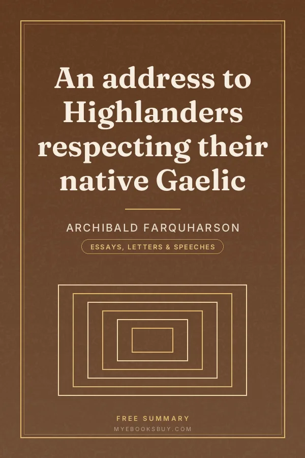 Cover of An address to Highlanders respecting their native Gaelic