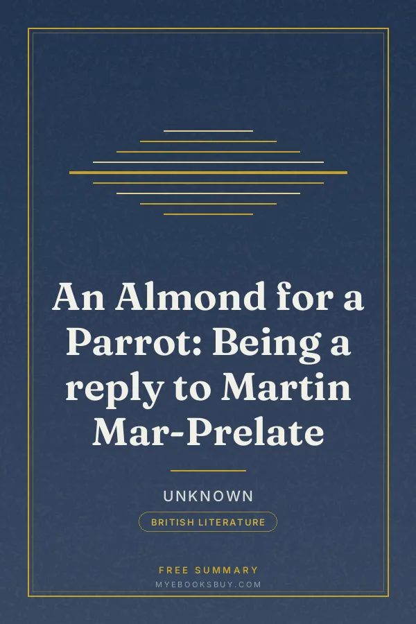 Cover of An Almond for a Parrot: Being a reply to Martin Mar-Prelate