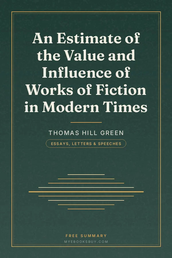 Cover of An Estimate of the Value and Influence of Works of Fiction in Modern Times