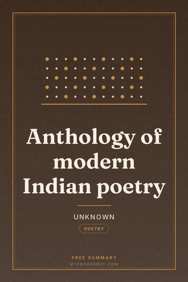 Cover of Anthology of modern Indian poetry