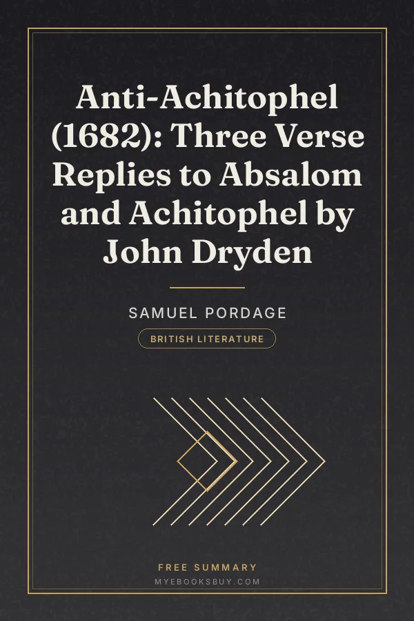 Cover of Anti-Achitophel (1682): Three Verse Replies to Absalom and Achitophel by John Dryden