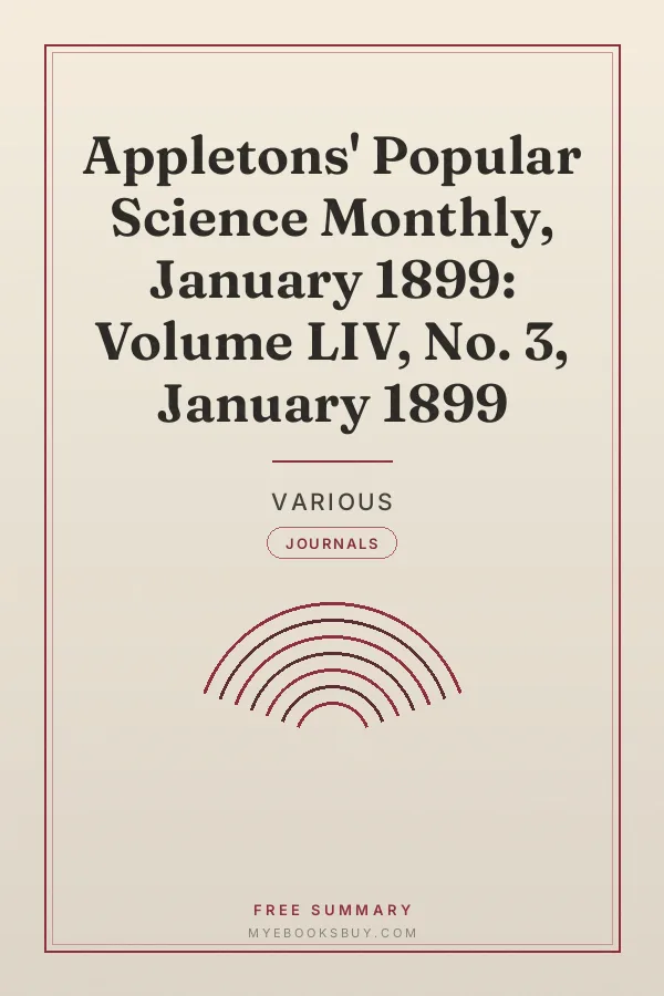 Cover of Appletons' Popular Science Monthly, January 1899: Volume LIV, No. 3, January 1899