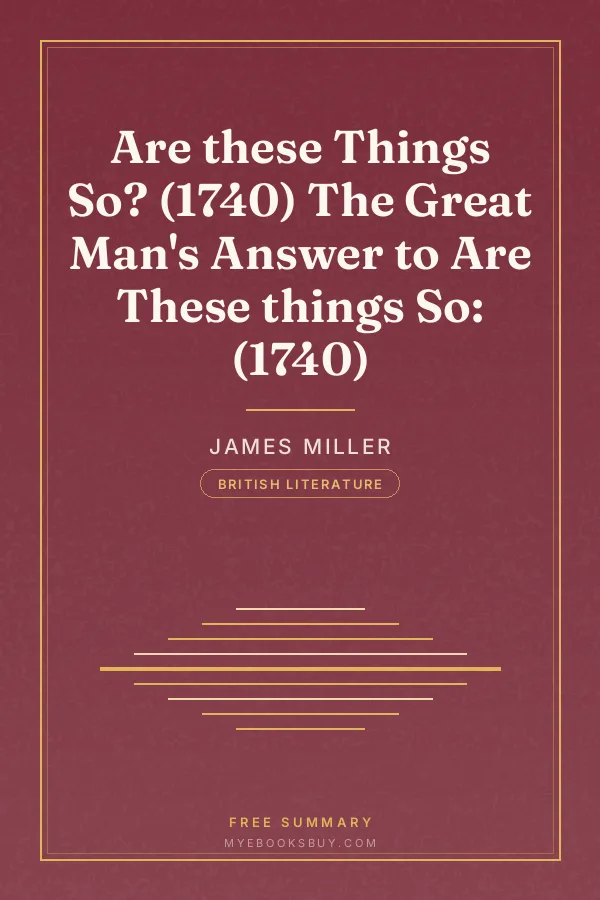 Cover of Are these Things So? (1740) The Great Man's Answer to Are These things So: (1740)