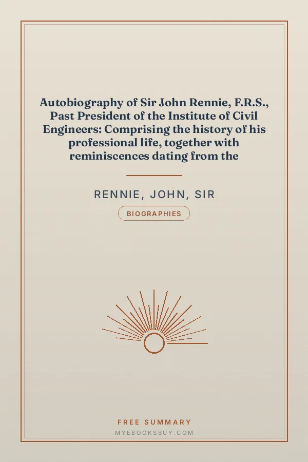 Cover of Autobiography of Sir John Rennie, F.R.S., Past President of the Institute of Civil Engineers: Comprising the history of his professional life, together with reminiscences dating from the commencement of the century to the present time