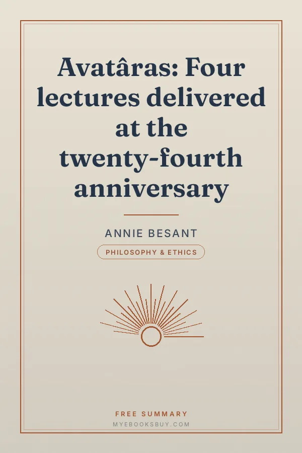 Cover of Avatâras: Four lectures delivered at the twenty-fourth anniversary