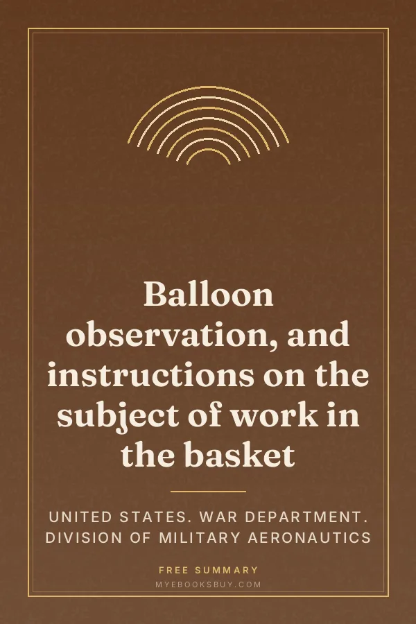 Cover of Balloon observation, and instructions on the subject of work in the basket