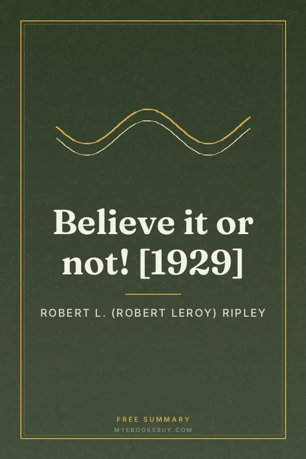 Cover of Believe it or not! [1929]
