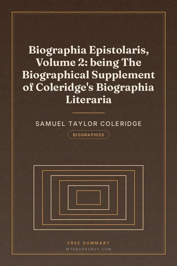 Cover of Biographia Epistolaris, Volume 2: being The Biographical Supplement of Coleridge's Biographia Literaria
