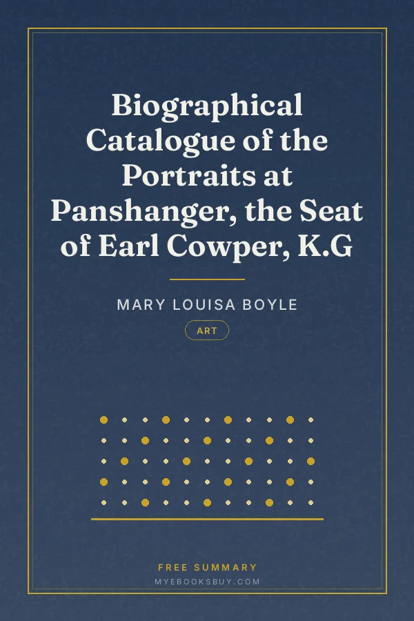 Cover of Biographical Catalogue of the Portraits at Panshanger, the Seat of Earl Cowper, K.G