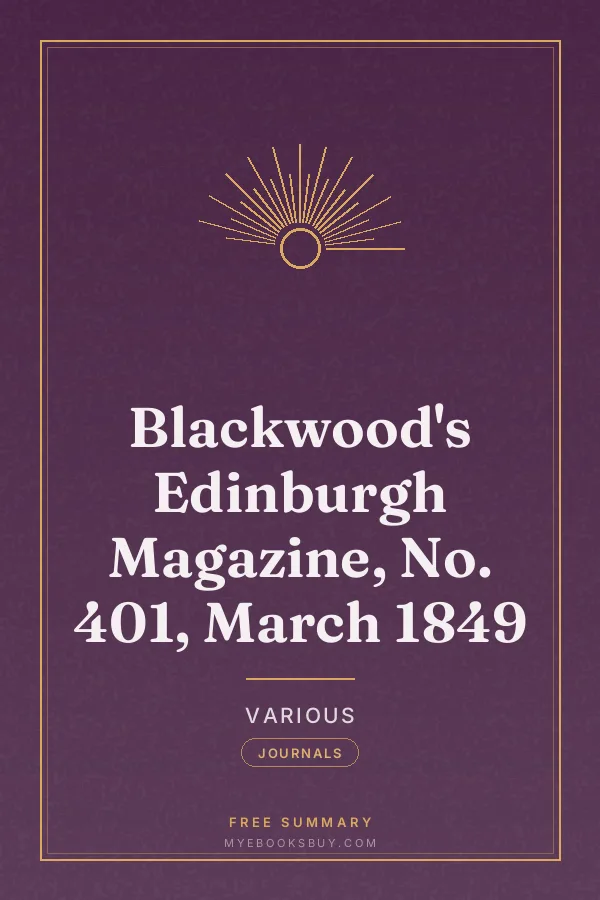 Cover of Blackwood's Edinburgh Magazine, No. 401, March 1849