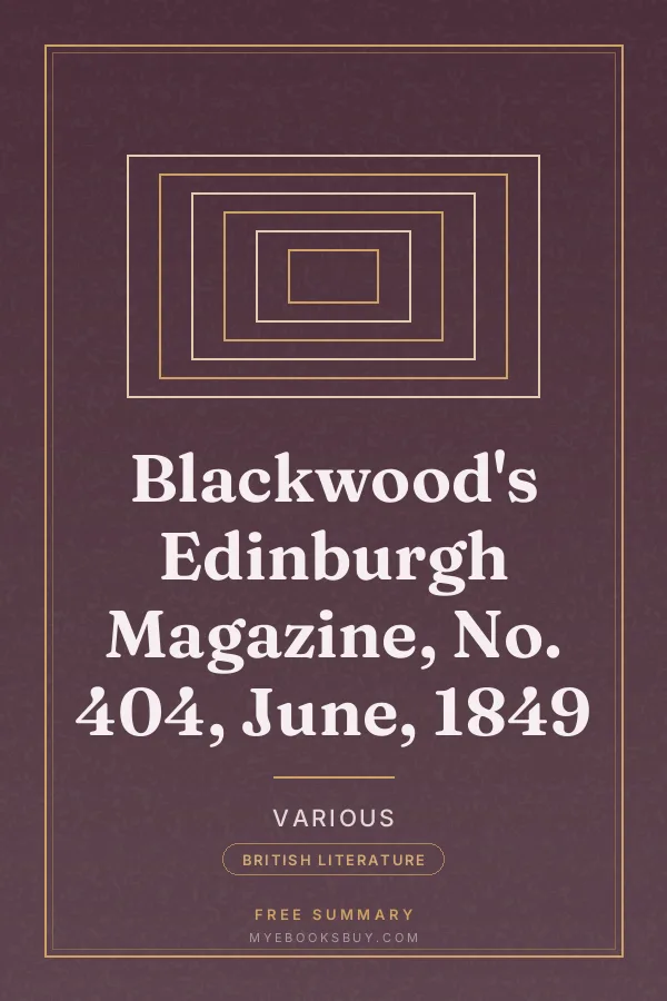 Cover of Blackwood's Edinburgh Magazine, No. 404, June, 1849