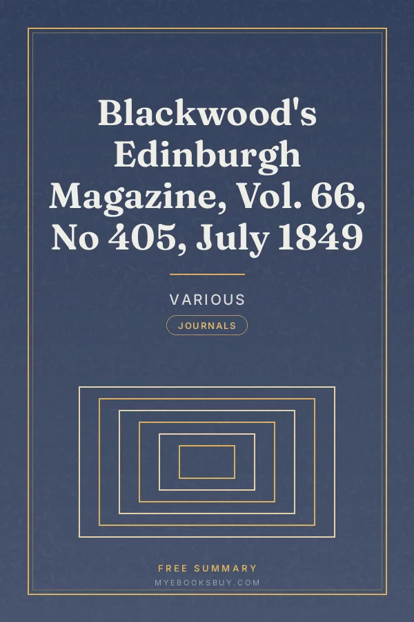 Cover of Blackwood's Edinburgh Magazine, Vol. 66, No 405, July 1849