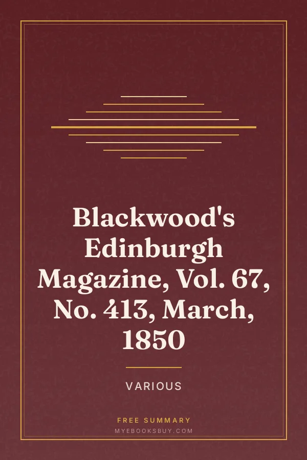 Cover of Blackwood's Edinburgh Magazine, Vol. 67, No. 413, March, 1850