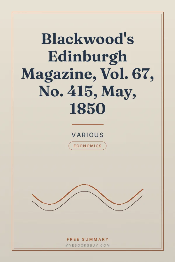 Cover of Blackwood's Edinburgh Magazine, Vol. 67, No. 415, May, 1850