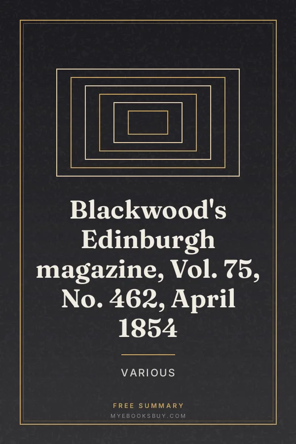 Cover of Blackwood's Edinburgh magazine, Vol. 75, No. 462, April 1854