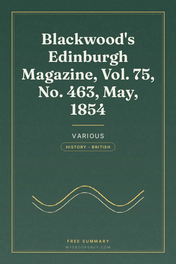 Cover of Blackwood's Edinburgh Magazine, Vol. 75, No. 463, May, 1854