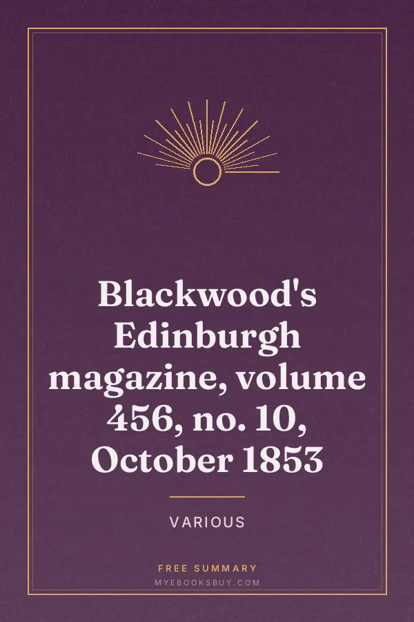 Cover of Blackwood's Edinburgh magazine, volume 456, no. 10, October 1853