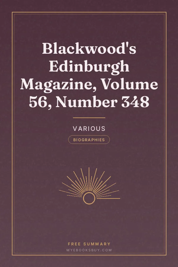 Cover of Blackwood's Edinburgh Magazine, Volume 56, Number 348
