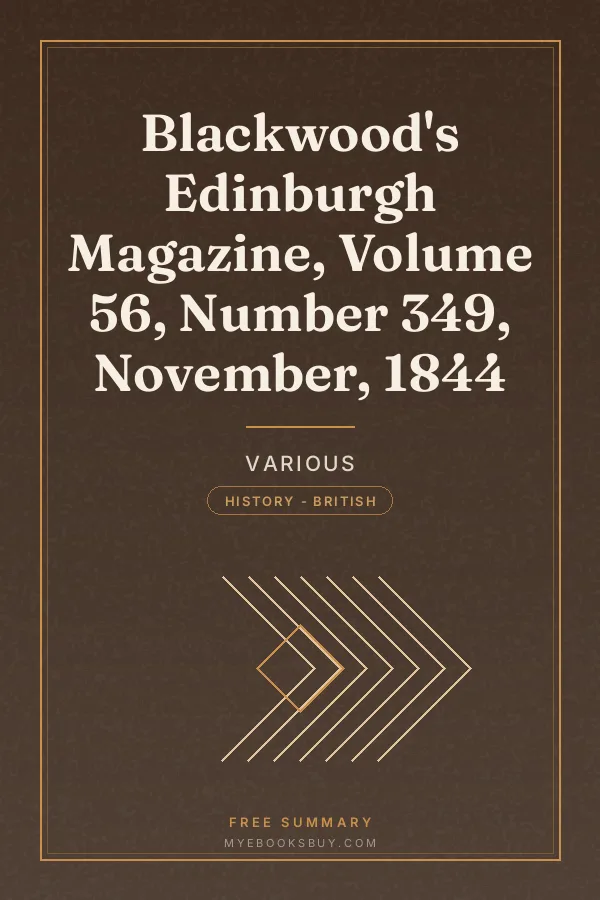 Cover of Blackwood's Edinburgh Magazine, Volume 56, Number 349, November, 1844