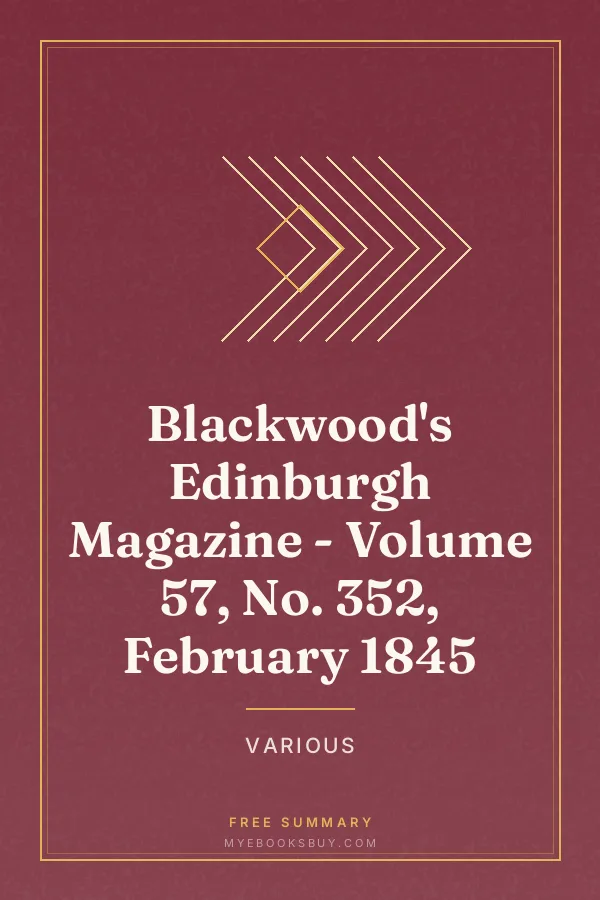 Cover of Blackwood's Edinburgh Magazine - Volume 57, No. 352, February 1845
