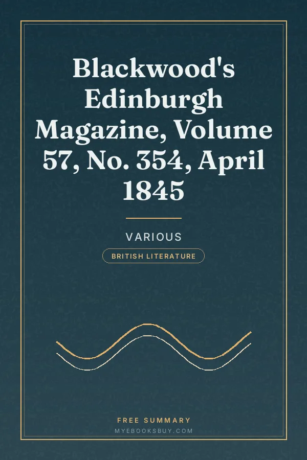 Cover of Blackwood's Edinburgh Magazine, Volume 57, No. 354, April 1845