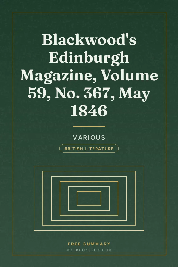 Cover of Blackwood's Edinburgh Magazine, Volume 59, No. 367, May 1846