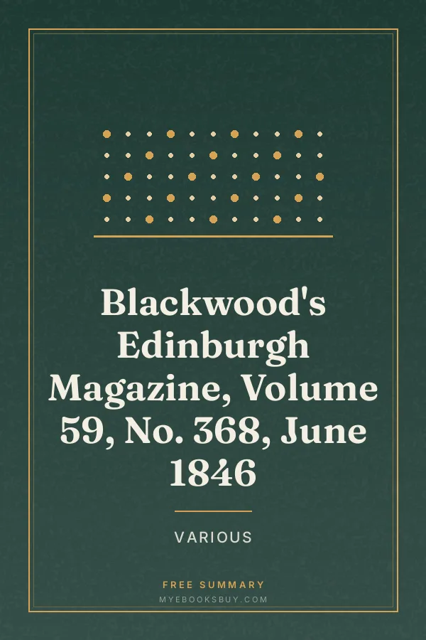 Cover of Blackwood's Edinburgh Magazine, Volume 59, No. 368, June 1846