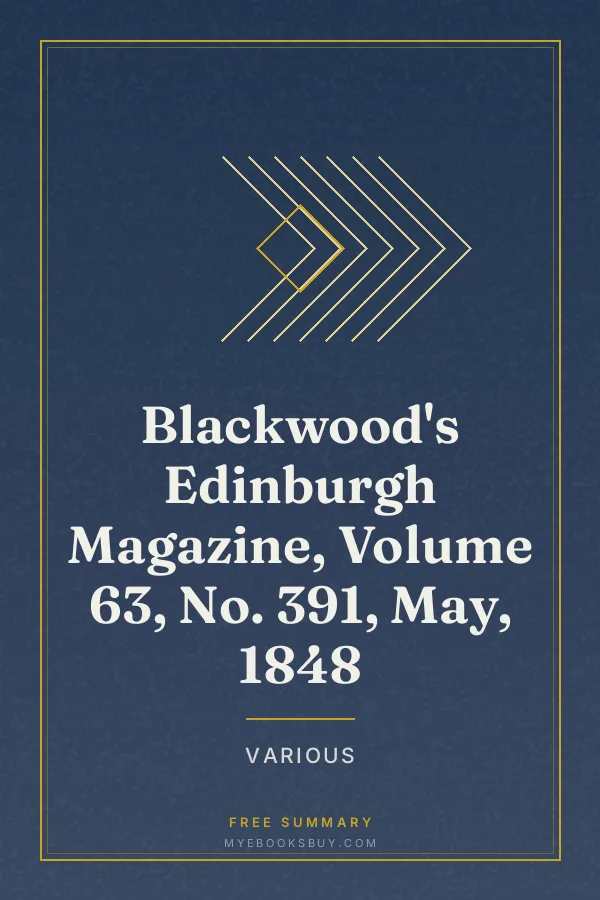 Cover of Blackwood's Edinburgh Magazine, Volume 63, No. 391, May, 1848