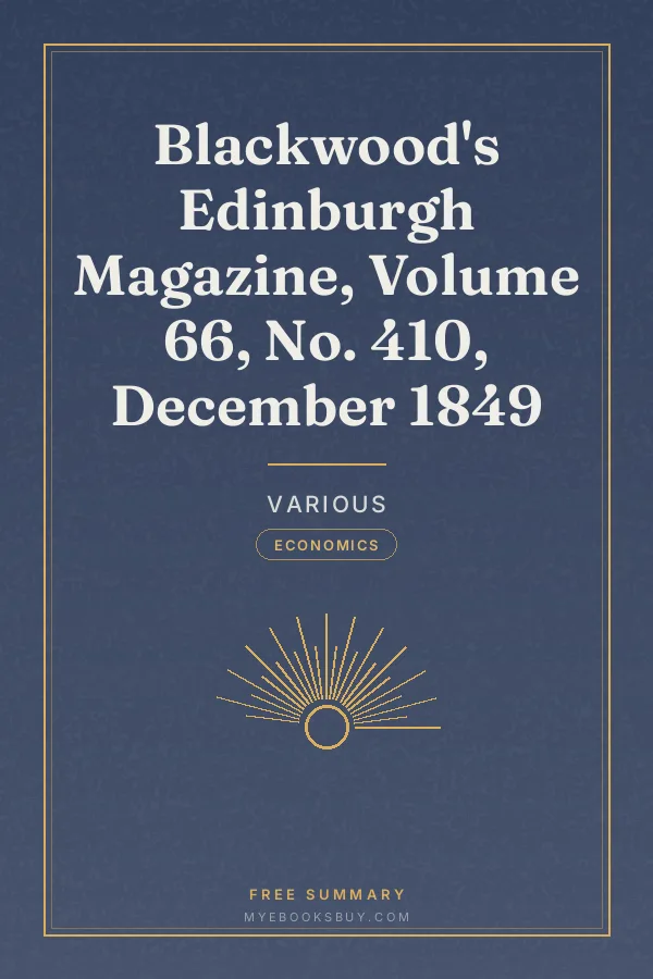 Cover of Blackwood's Edinburgh Magazine, Volume 66, No. 410, December 1849