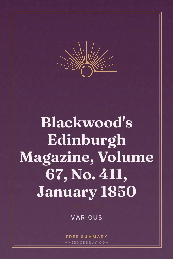 Cover of Blackwood's Edinburgh Magazine, Volume 67, No. 411, January 1850