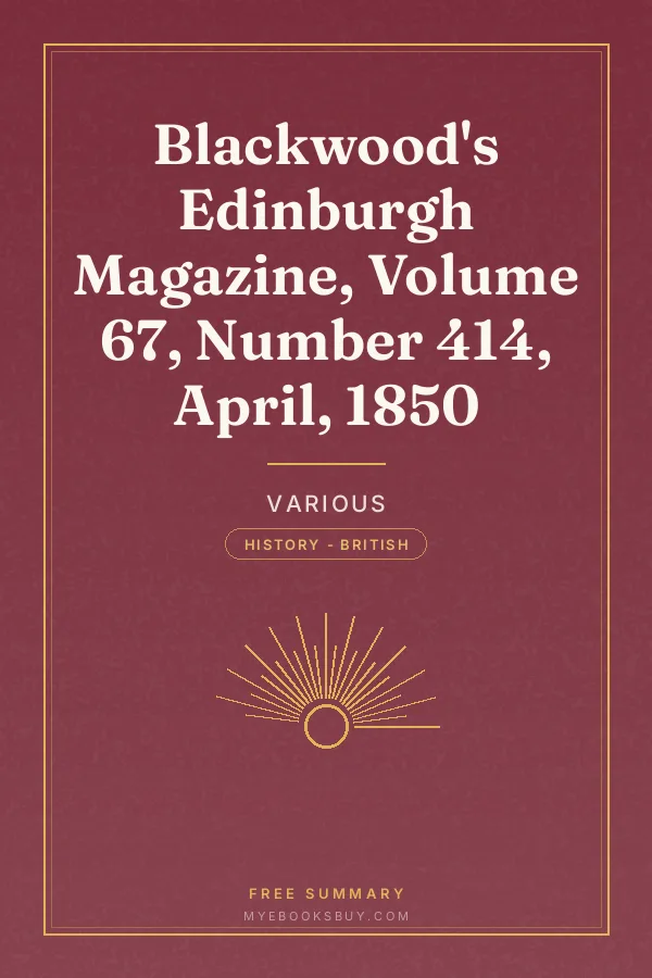 Cover of Blackwood's Edinburgh Magazine, Volume 67, Number 414, April, 1850