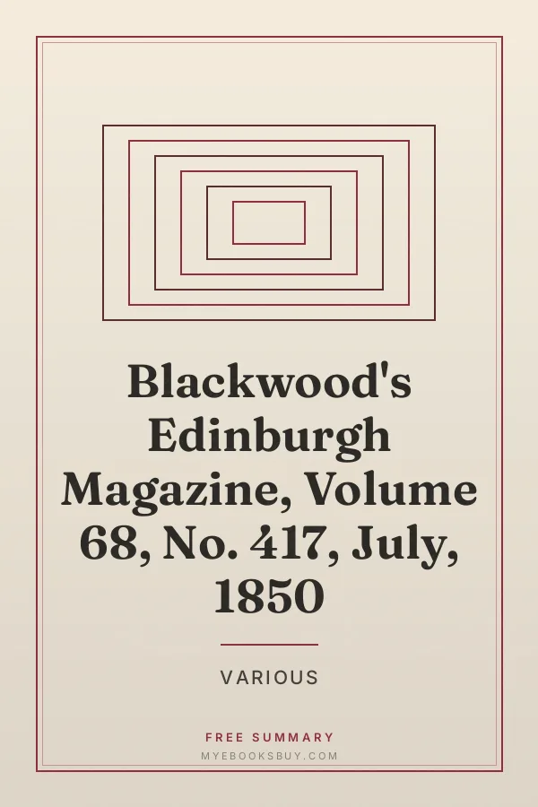 Cover of Blackwood's Edinburgh Magazine, Volume 68, No. 417, July, 1850