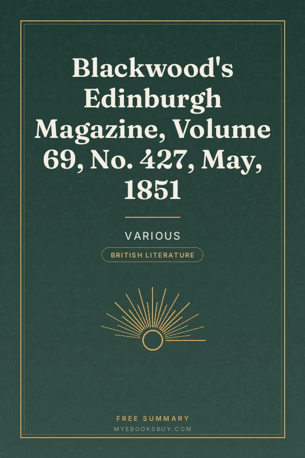 Cover of Blackwood's Edinburgh Magazine, Volume 69, No. 427, May, 1851
