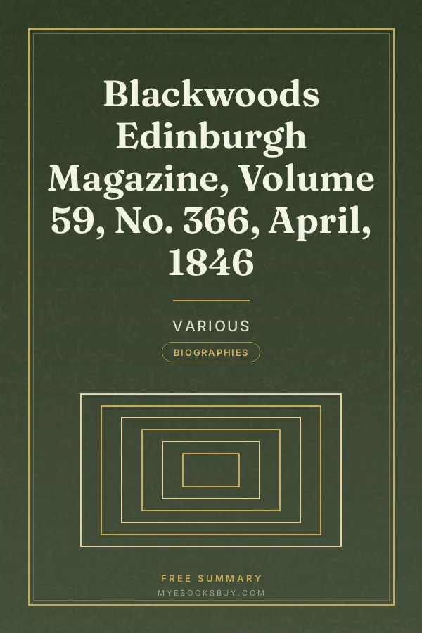 Cover of Blackwoods Edinburgh Magazine, Volume 59, No. 366, April, 1846