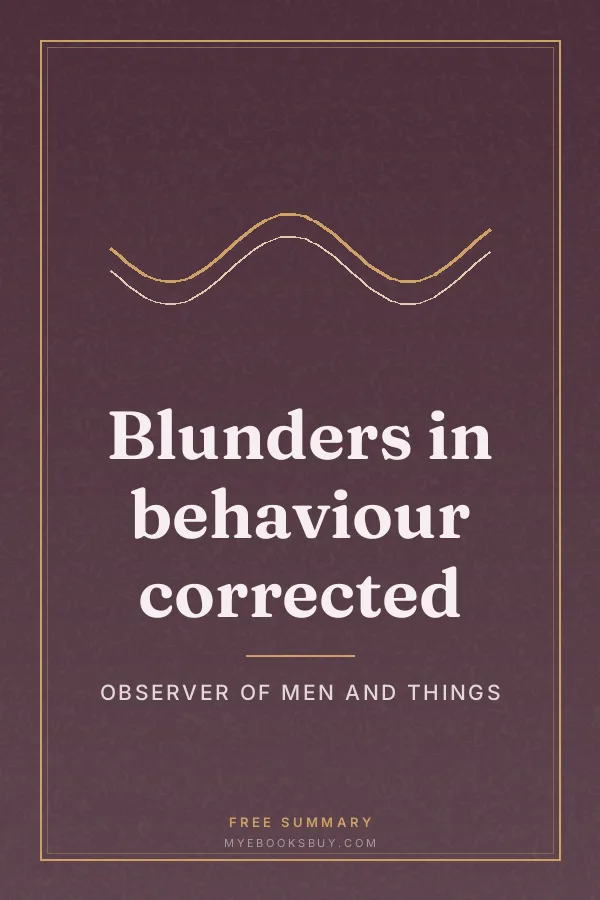 Cover of Blunders in behaviour corrected