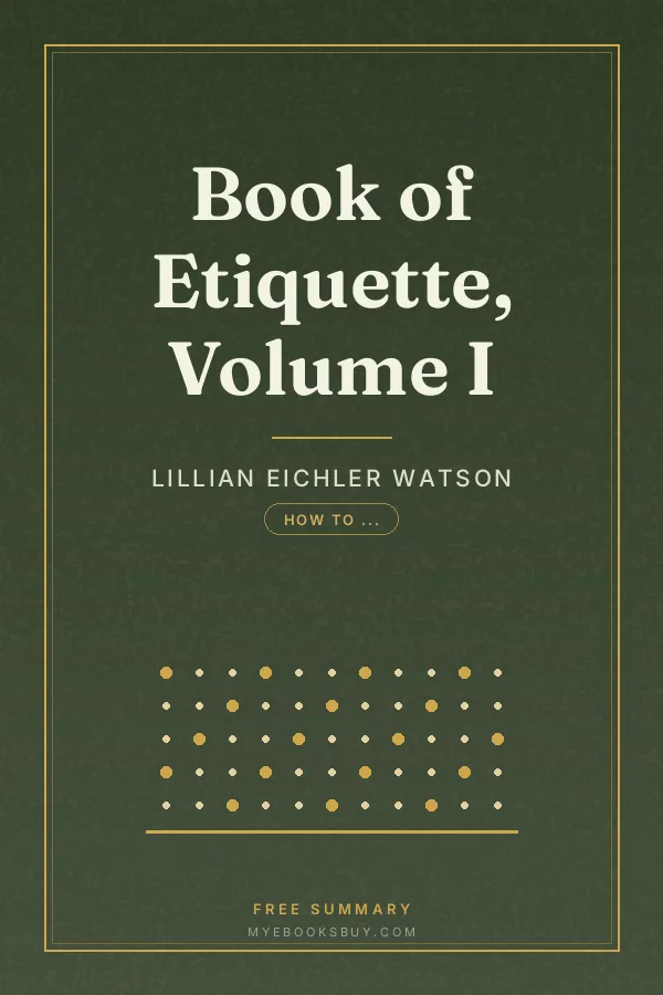Cover of Book of Etiquette, Volume I