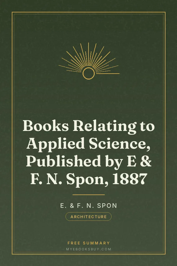 Cover of Books Relating to Applied Science, Published by E & F. N. Spon, 1887