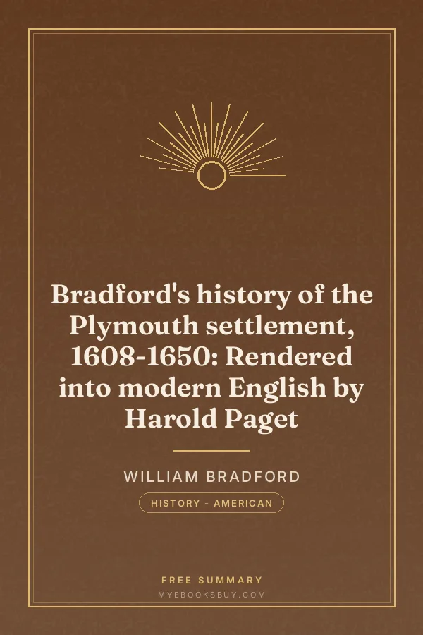 Cover of Bradford's history of the Plymouth settlement, 1608-1650: Rendered into modern English by Harold Paget