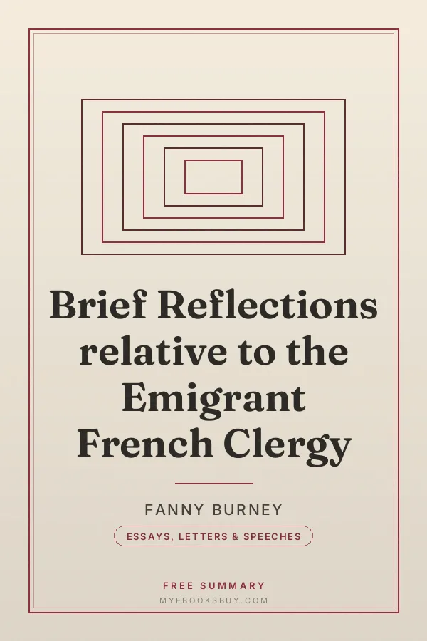 Cover of Brief Reflections relative to the Emigrant French Clergy