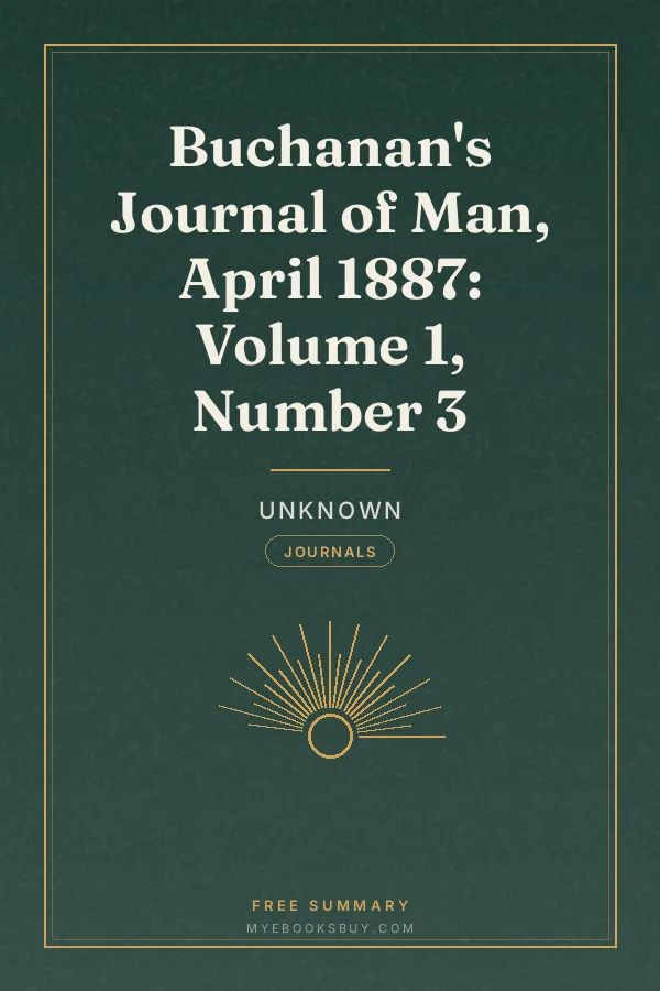 Cover of Buchanan's Journal of Man, April 1887: Volume 1, Number 3