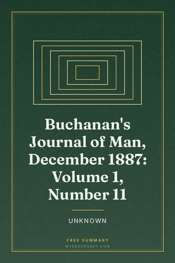 Cover of Buchanan's Journal of Man, December 1887: Volume 1, Number 11