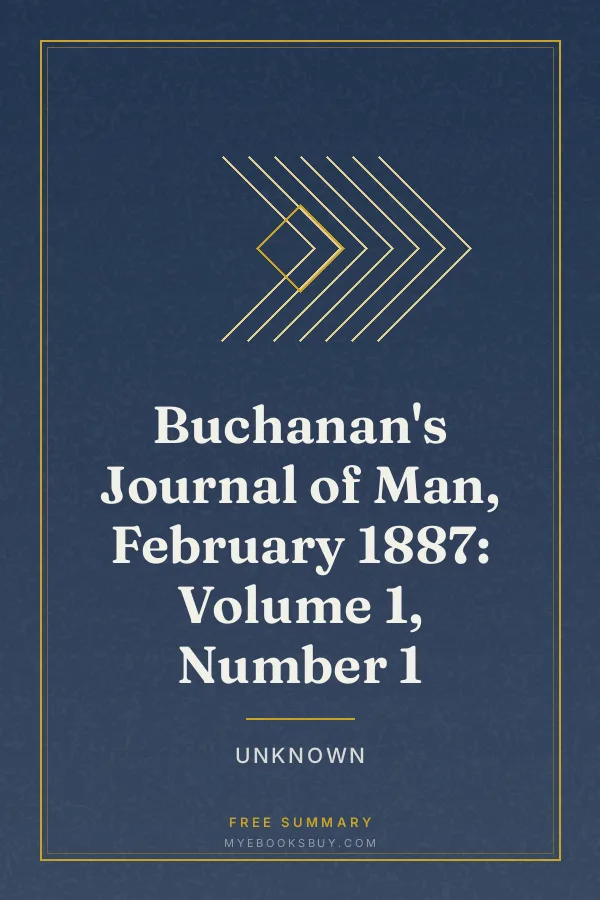 Cover of Buchanan's Journal of Man, February 1887: Volume 1, Number 1