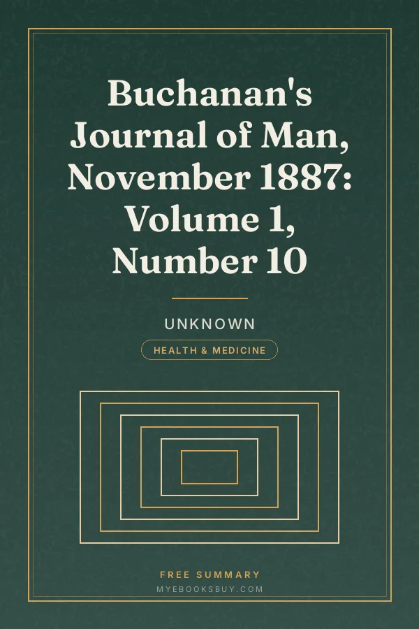 Cover of Buchanan's Journal of Man, November 1887: Volume 1, Number 10