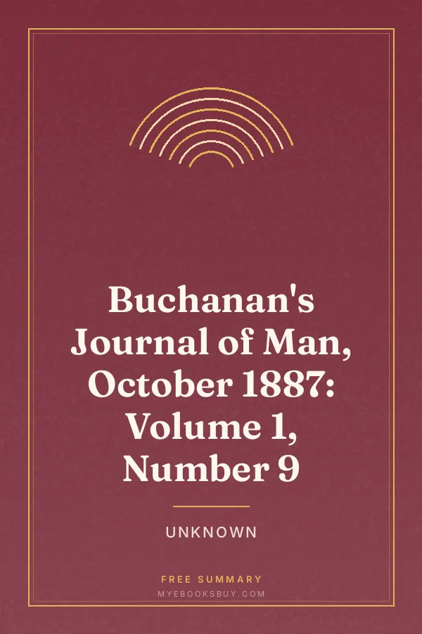 Cover of Buchanan's Journal of Man, October 1887: Volume 1, Number 9