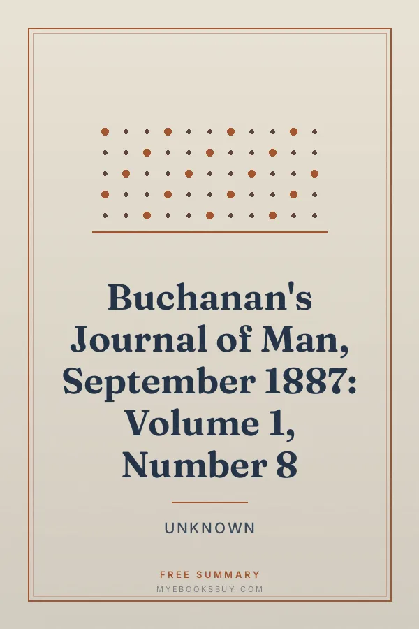Cover of Buchanan's Journal of Man, September 1887: Volume 1, Number 8