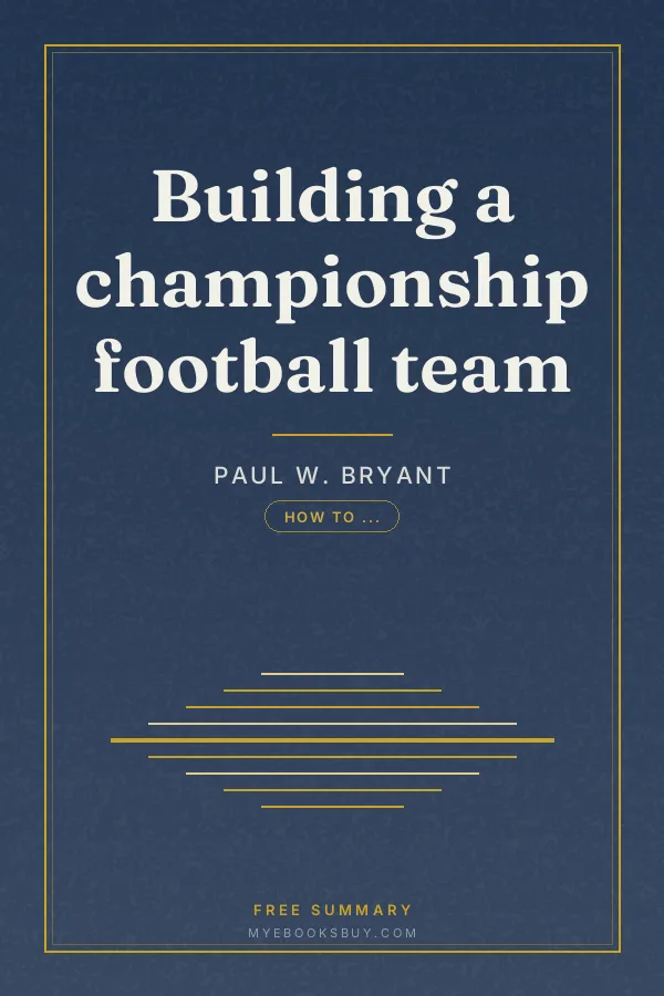 Cover of Building a championship football team