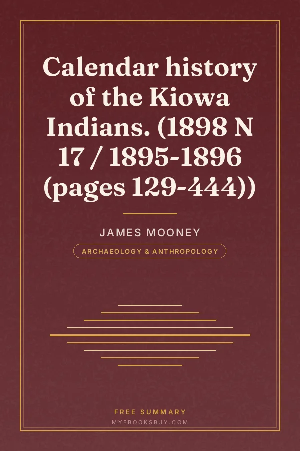 Cover of Calendar history of the Kiowa Indians. (1898 N 17 / 1895-1896 (pages 129-444))