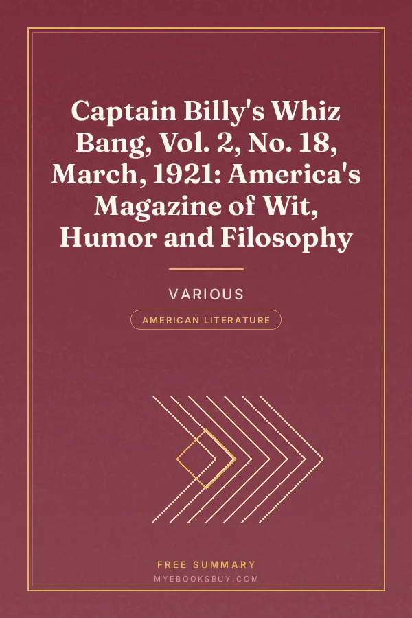 Cover of Captain Billy's Whiz Bang, Vol. 2, No. 18, March, 1921: America's Magazine of Wit, Humor and Filosophy