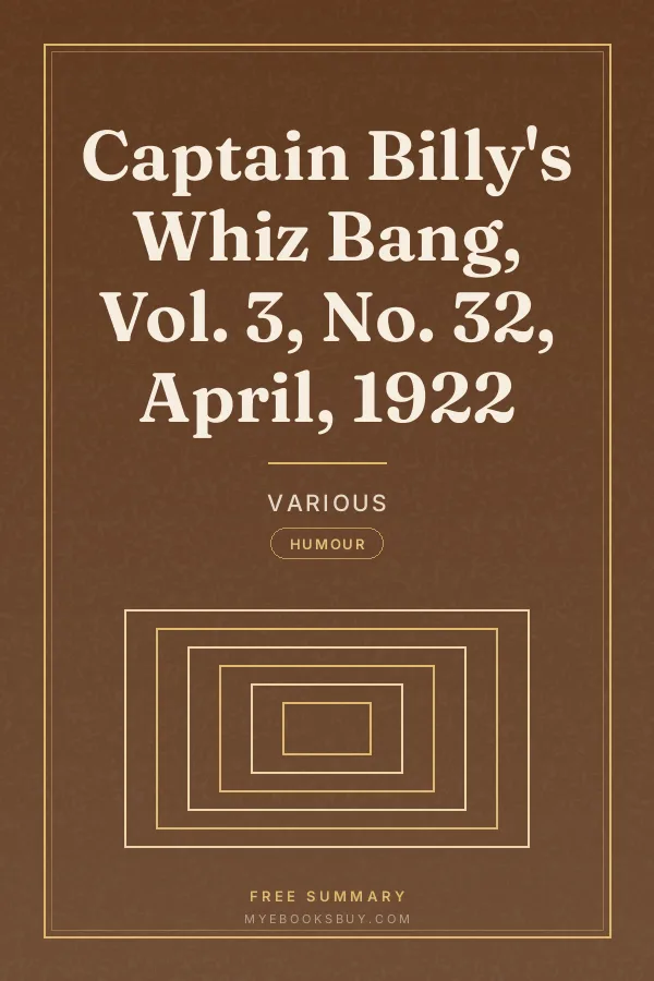 Cover of Captain Billy's Whiz Bang, Vol. 3, No. 32, April, 1922