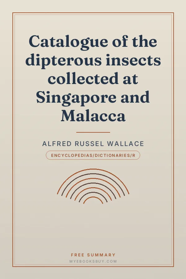 Cover of Catalogue of the dipterous insects collected at Singapore and Malacca